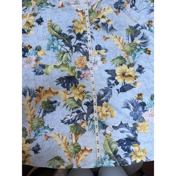 Cj Banks Floral Blouse Short Sleeves Blue Yellow Multicolor Size 1X - Picture 3 of 6
